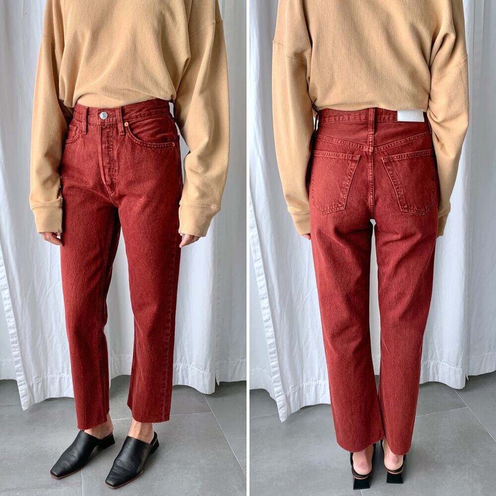 RE/DONE 70s Stove Pipe Jeans In Washed Brick Size 30
